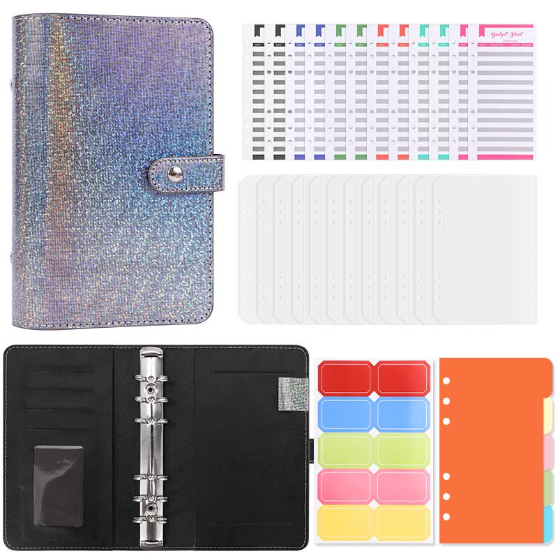 A6 Crystal Ring Binder Cash Budget Book and Daily Financial Planner.