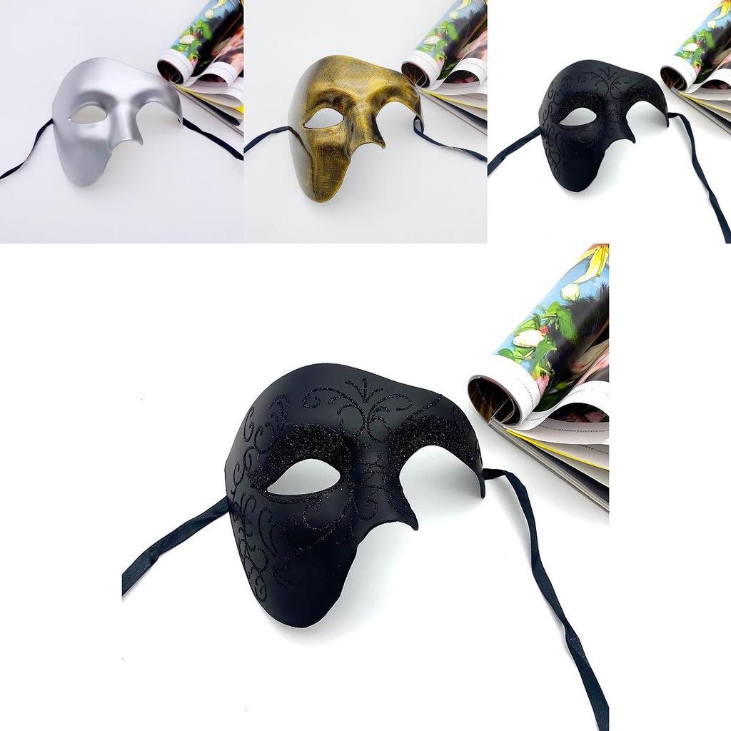 Máscara Vintage do Fantasma da Ópera com Estilo Retrô para Cosplay e Eventos Temáticos