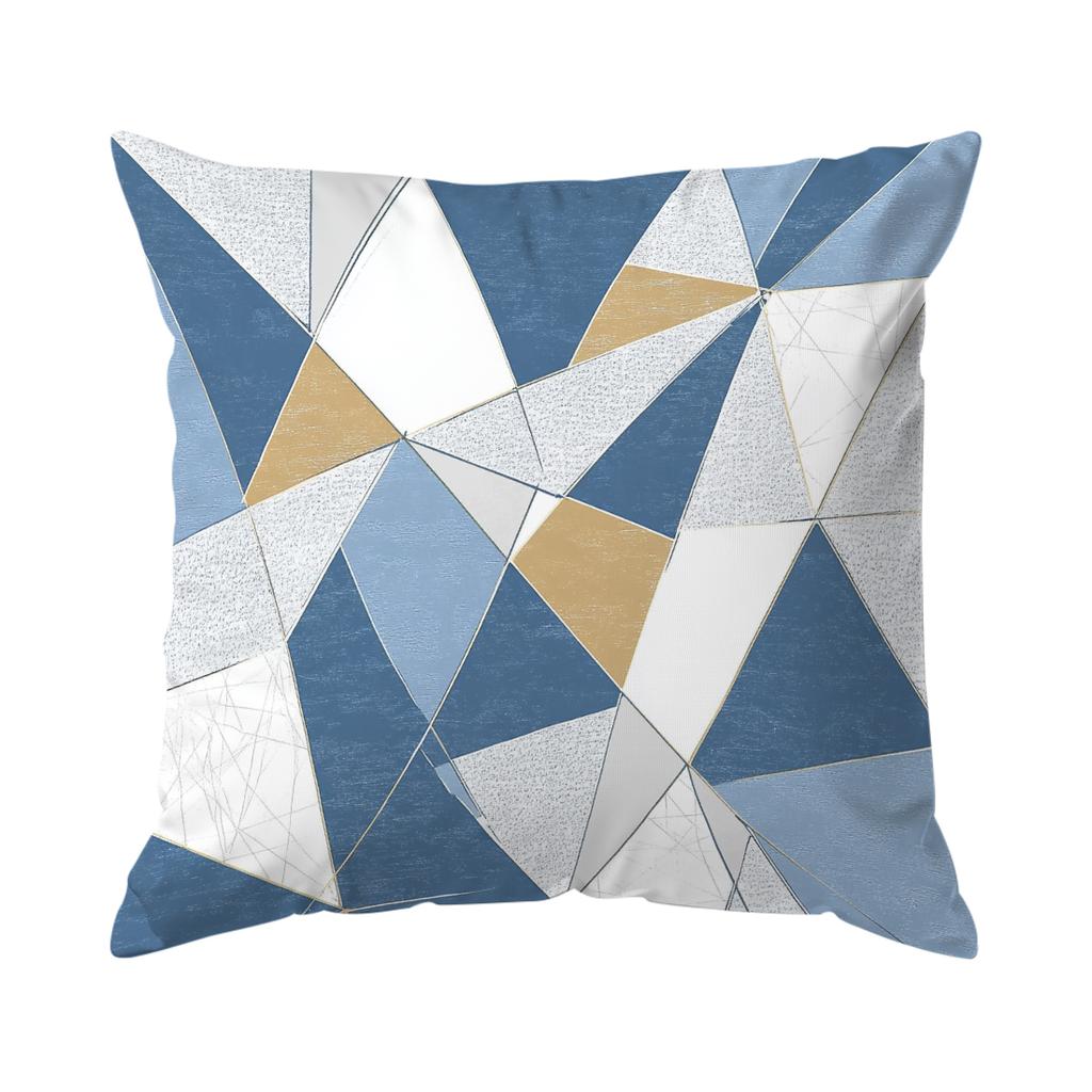 Blue Geometric Stitching Cushion Covers Pillowcase Home Decor Bedroom Sofa Cushion Cover Living Room Car Home Decor