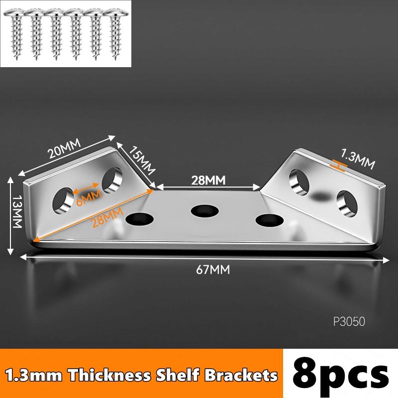 Universal Stainless Steel Furniture Corner Connector, Angle Corner Bracket with Screws for Shelves Wood Furniture Cabinets