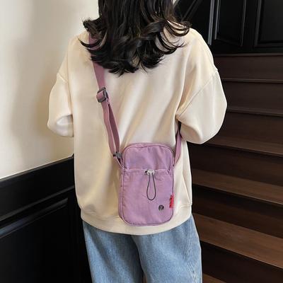 New Messenger Bag Leisure Sports Shoulder Bag Fashion Nylon Girl Drawstring Mobile Phone Bag Small