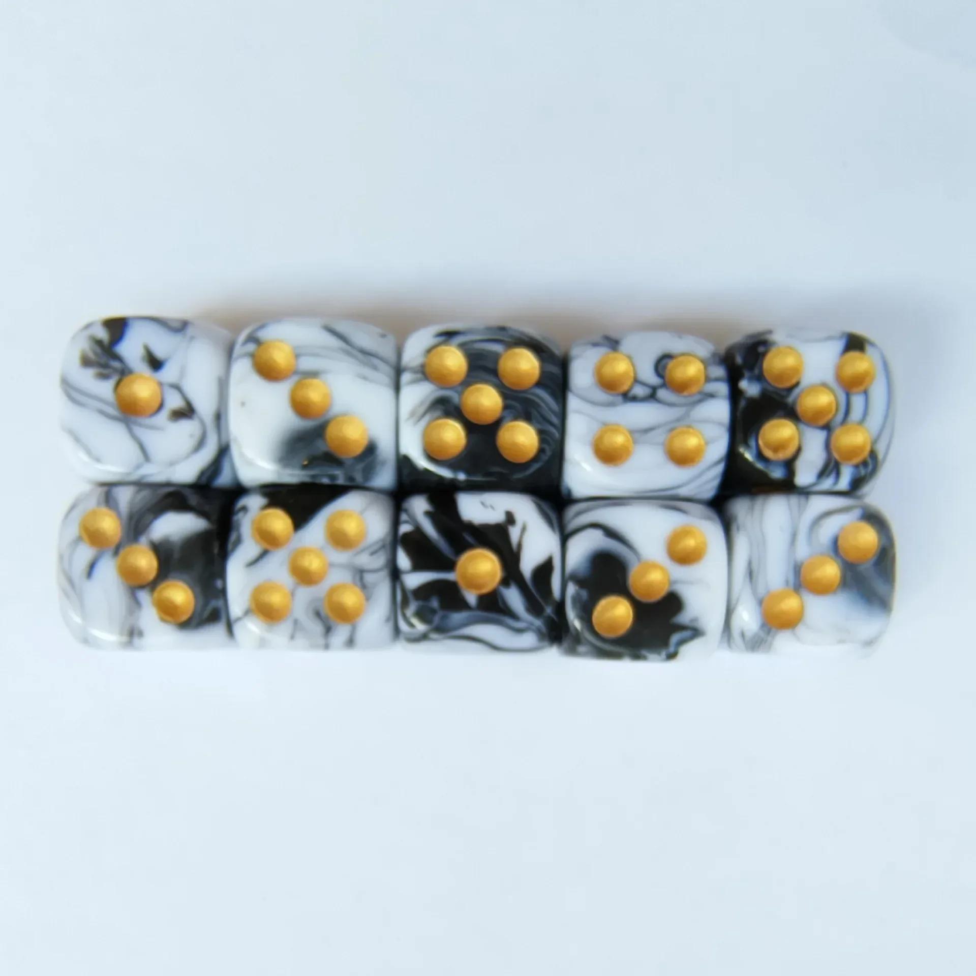 

10 шт./набор 16 мм разноцветные игральные кости акриловые цифровые игральные кости для Dnd Rpg Cthulhu Running Team настольная игра настольная игра Dnd Dice Set