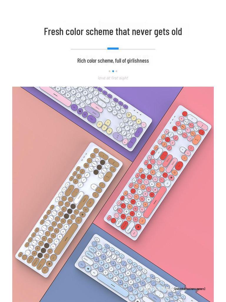 Chocolate Wireless Keyboard & Mouse Set: Cute, Silent, Portable Bluetooth for Office & Laptop Use
