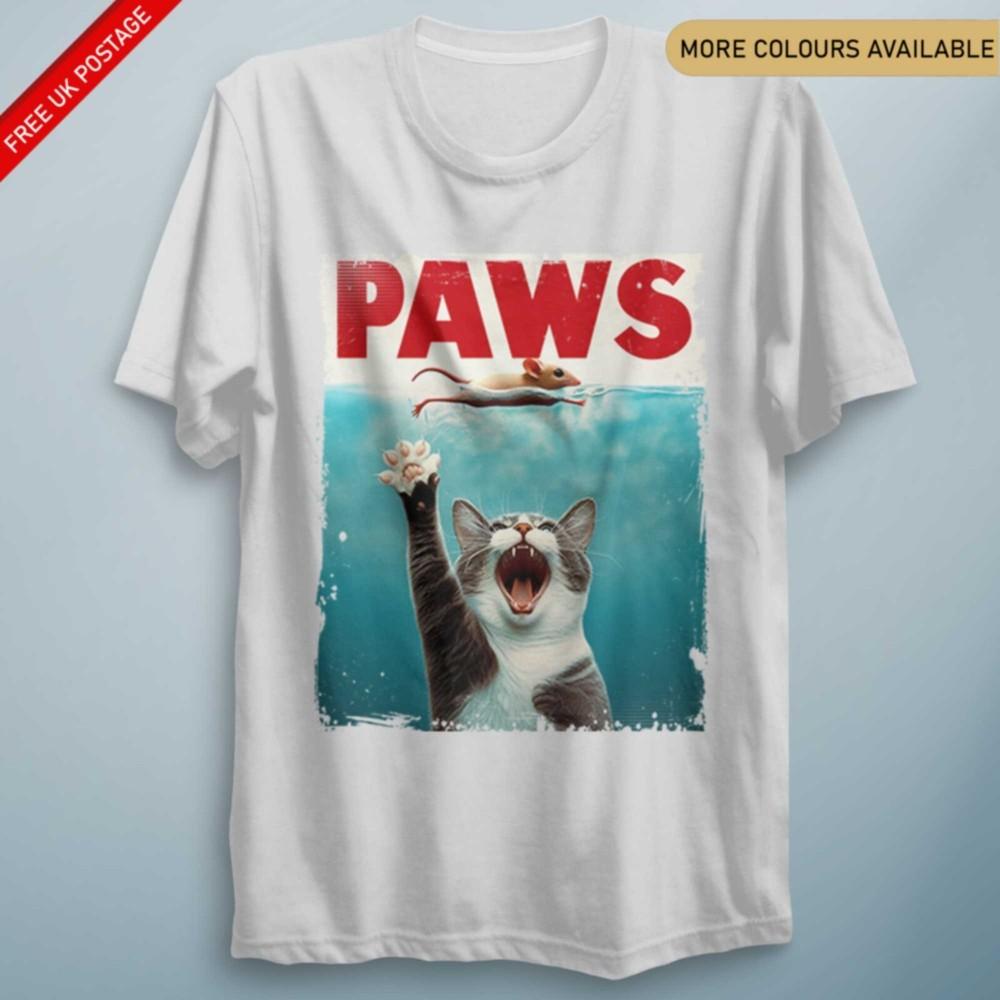 Paws T Shirt Unisex Movie Poster 70s 80s Shark Movie Film Retro Movie Tee Funny S