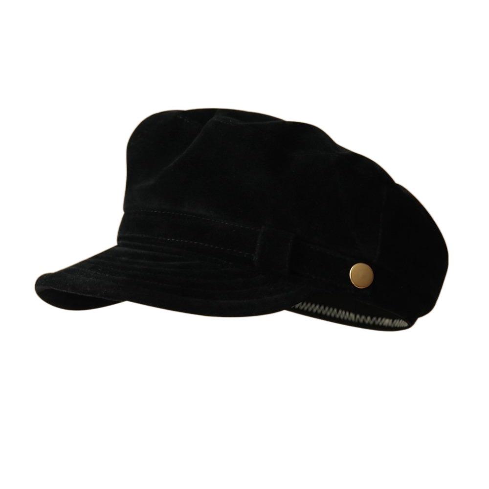Flat Top Suede Berets Short Brim Painter Hat Casual Newsboy Hat  Women