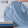 HNXC Kortermet t-skjorte i bomull for menn mote løs halvermet skjorte med trykt medfølende skjorte