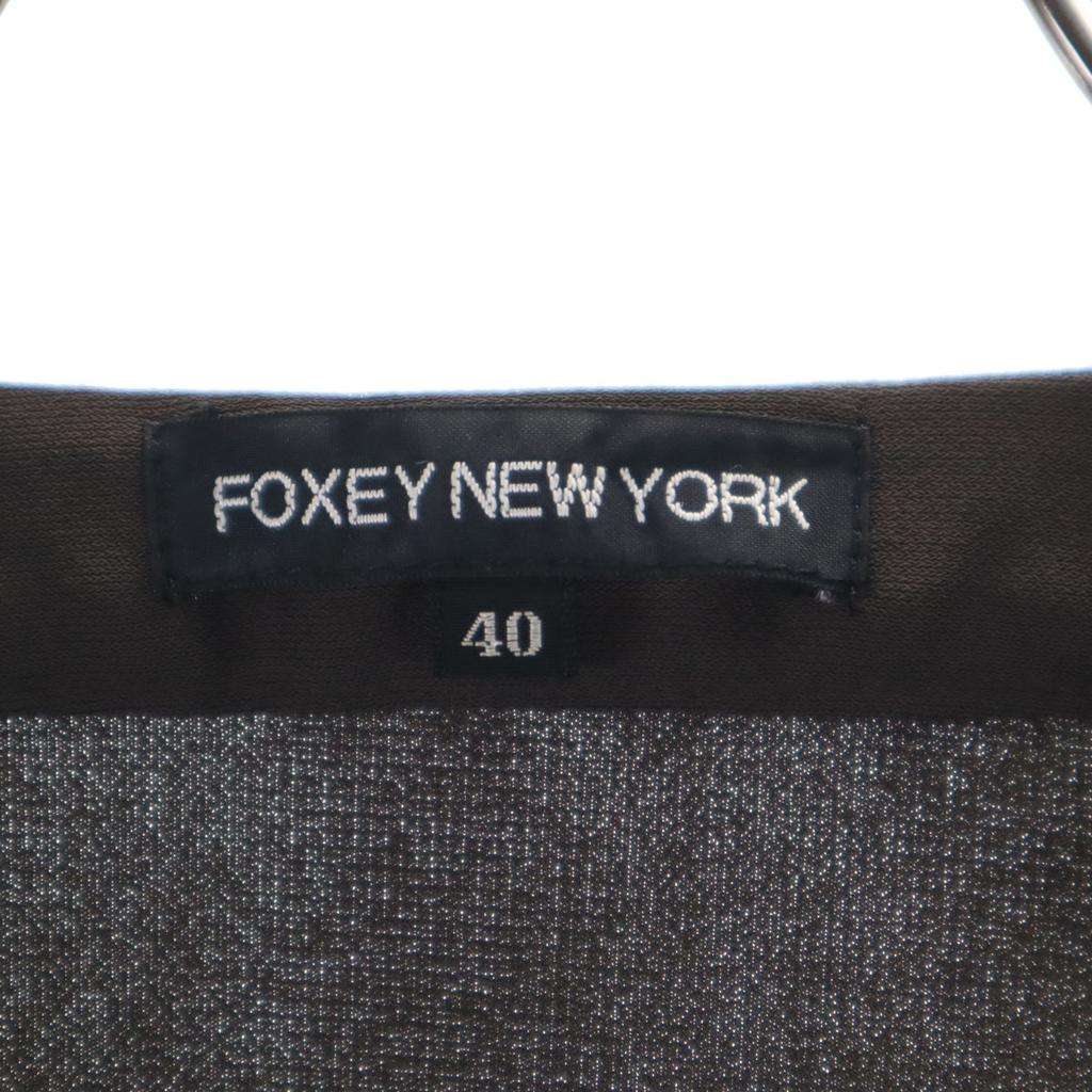 FOXEY NEW YORK made in Japan Long sleeve V neck cardigan 40 Brown Women Used