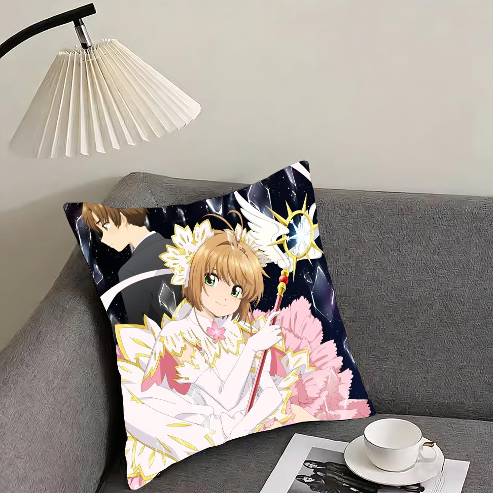Card Captor Cushion Cover Reversible Plush Pillow Cover – For Car, Sofa, Bedroom, Perfect As a Gift.