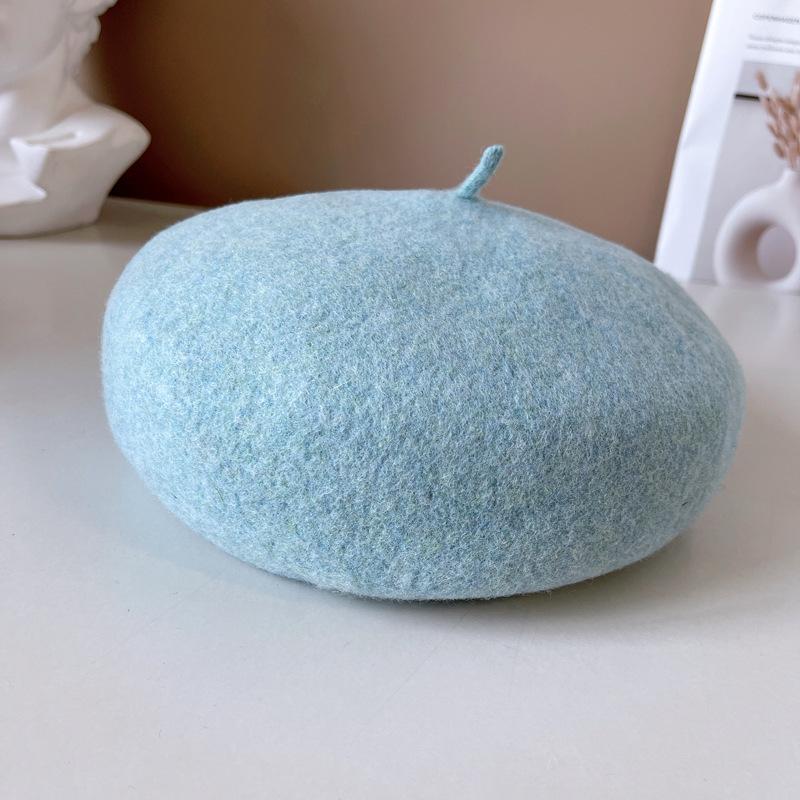 Australische Haar-Baskenmütze Kinder-Malermütze Aufgewertetes gestreiftes Schweißband Zarte dreidimensionale Pilzmütze Wollknospenmütze