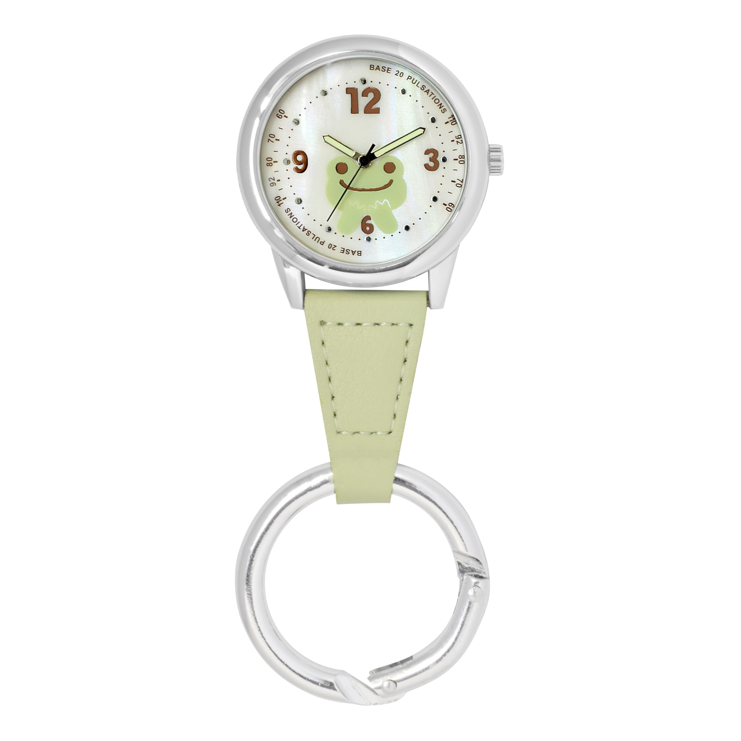 

Pickled frog watch with carabiner pistachio green (luminous hands) [ST-PLF0001]