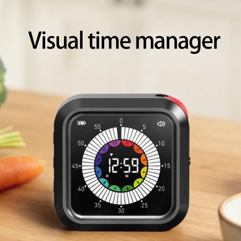 Digital LCD Display Visual Timer with Magnetic Backing For Precise Time Management In Homes Office Gym And School