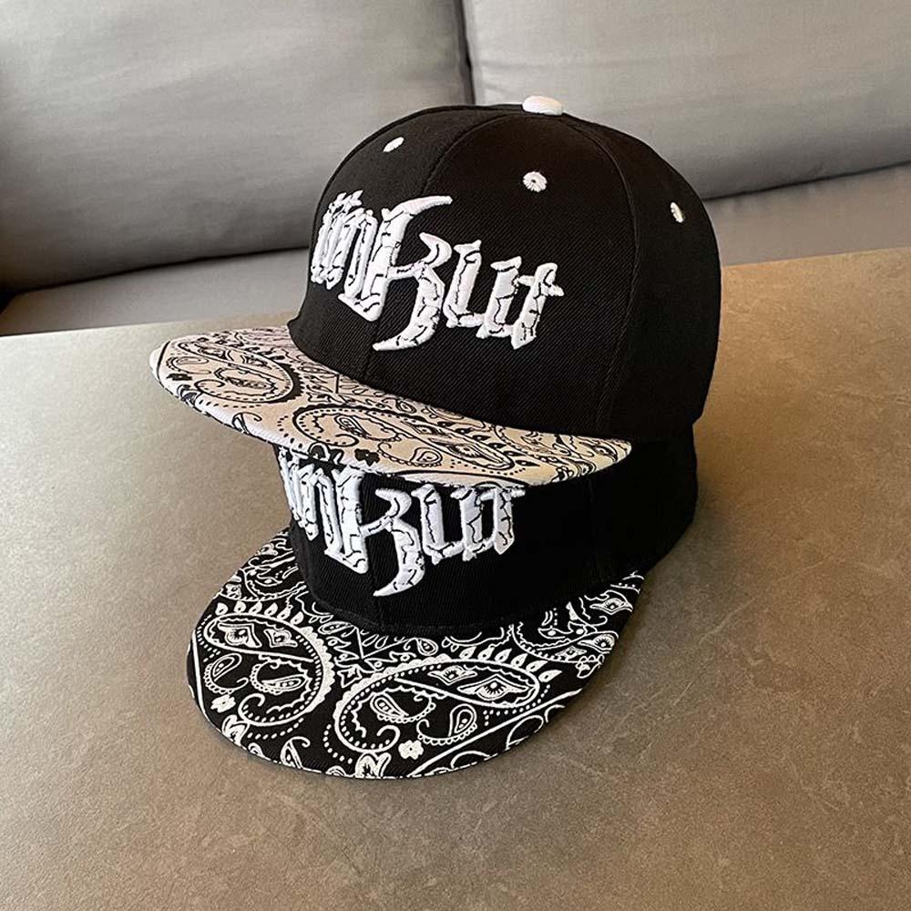 Adjustable Letter Embroidery Flat Brim Hat Sunscreen Street Style Baseball Cap Outdoor