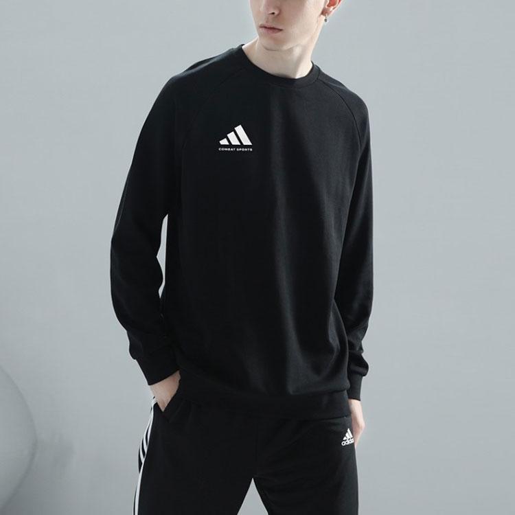 Adidas Logo Sports Casual Crew Neck Sweatshirt Unisex Sweatshirt Black White ACLLSPS3CS-BW