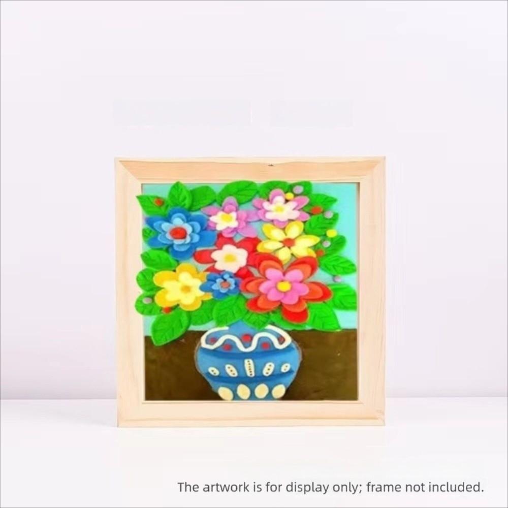 Creartive Blank Clay Frame Wooden Art Puzzle Holder Wooden Photo Holder Children's Handcraft