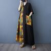 DIMANAF New Women 2025 Plus Size Summer Long Casual Dress Loose Linen Vintage Basic Maxi Dress 9849