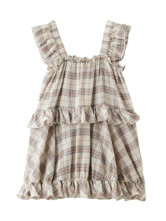 

Женский топ Milkfed Casual в клетку, многоярусный, молочно-белый