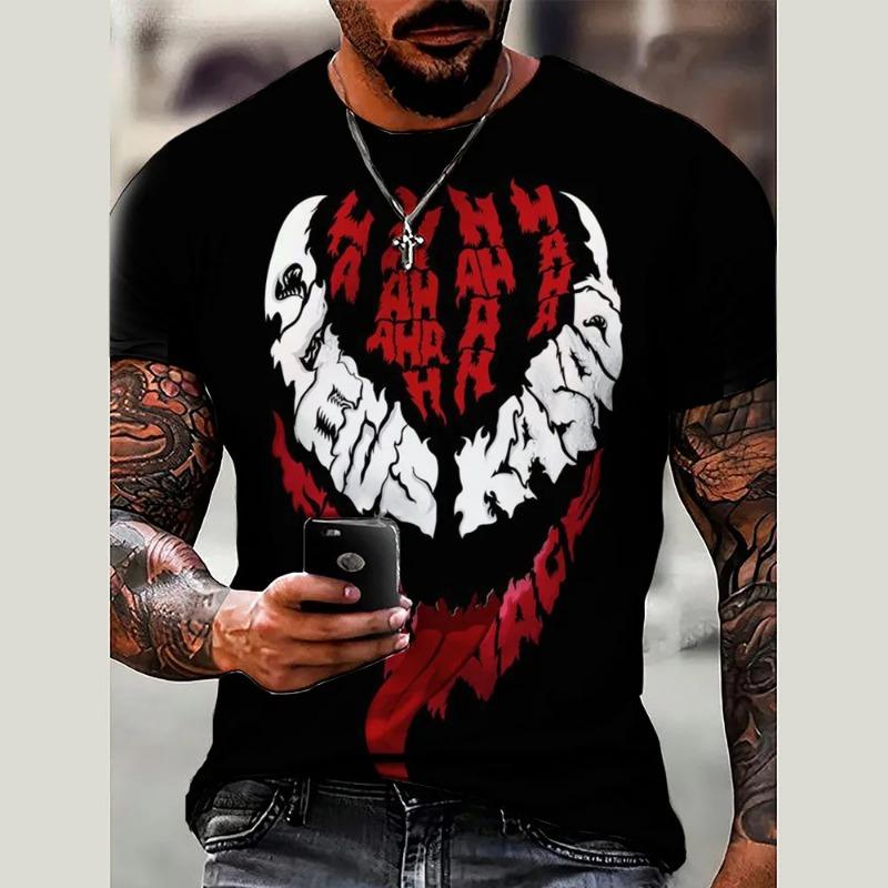 2026 Marvel Venom 3D Printed Boys and Girls New Summer T-shirt Casual Sports T-shirt Funny Cool Boys