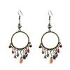 Retro Seaside Holiday Shell & Turquoise Bohemian Hoop Earrings for Women