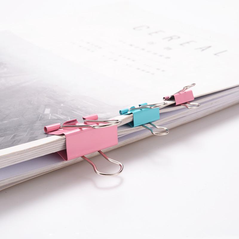 Colored Swallowtail Metal Clips for Financial Documents and Office Use