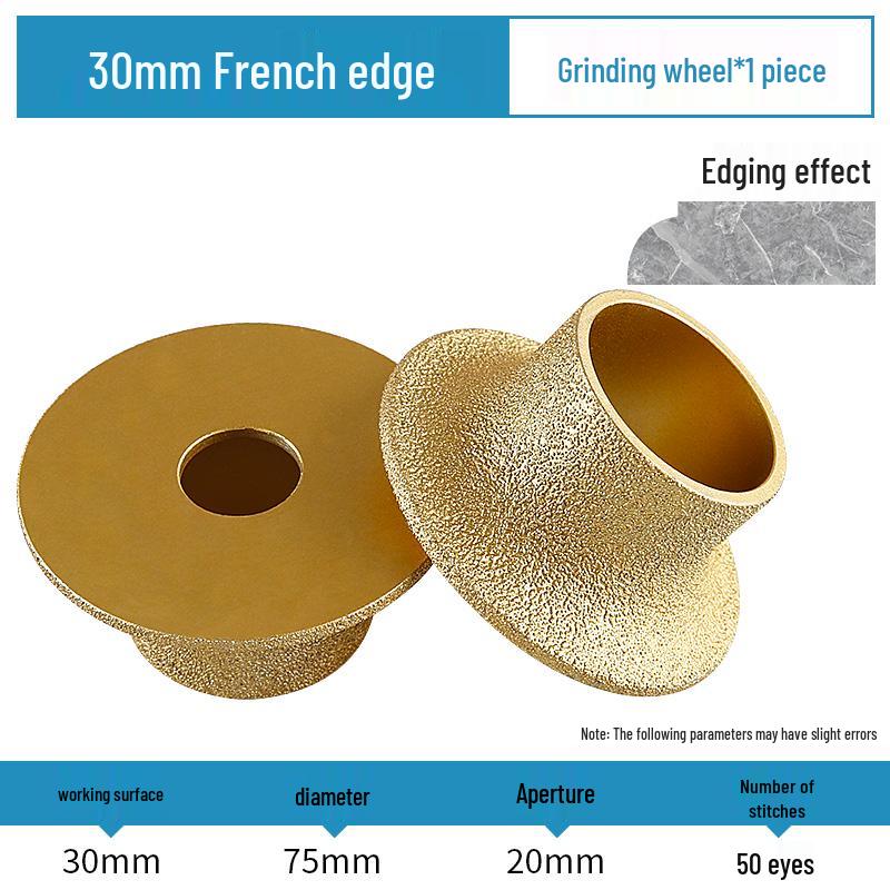 Stone Edge Grinding Wheel for French Edge Granite & Marble Tile - Trimming, Rounding, and Grooving with Angle Grinder