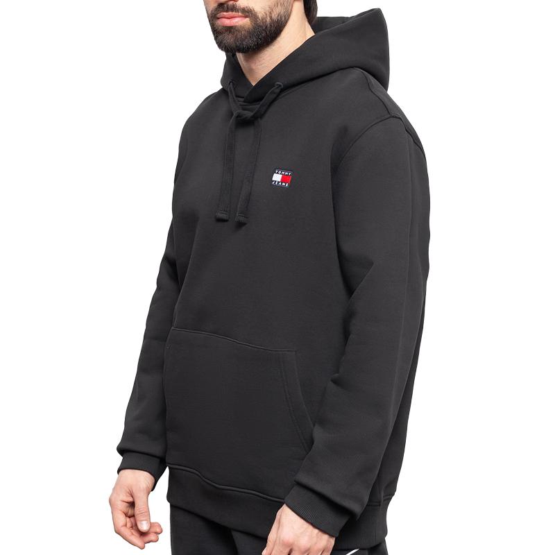 Tommy Jeans Men' Black Kangaroo Sweatshirt Dm0Dm17988-Bds