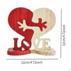 Heart Shaped Wooden Ornaments Love Wood Signs Desktop Tabletop Decorations,Wooden Statue for