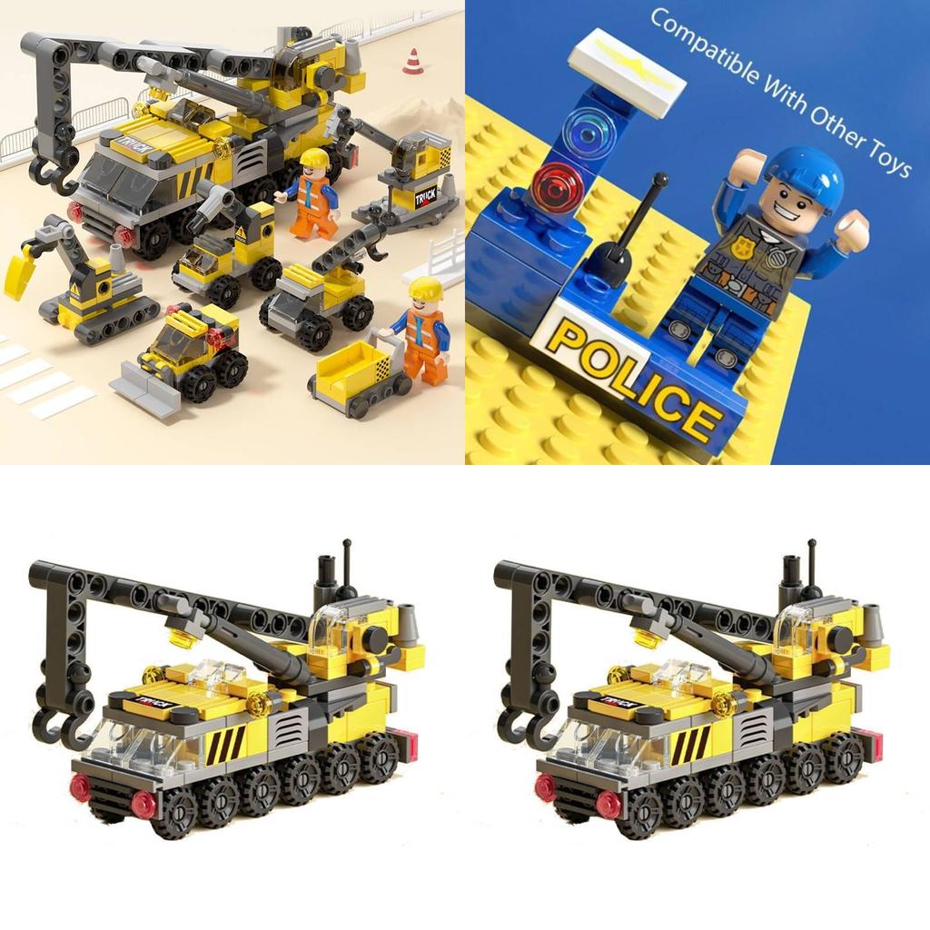 Engineering Vehicle Building Block Toy For Kids With Abs Plastic For Creative Diy Play