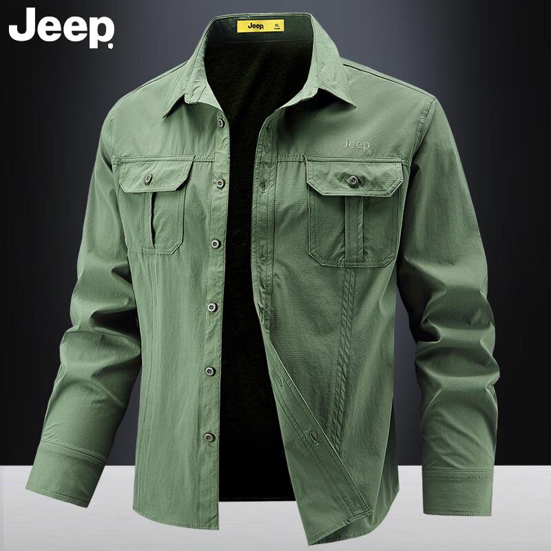 

Jeep Мужская повседневная рубашка с длинным рукавом для активного отдыха 4XL