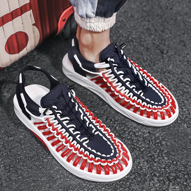 2025 Summer Men Sandals Leather Men Casual Shoes Handmade Outdoor Comfy Leather Sandals for Men Beach Shoes Roman Mens Shoes