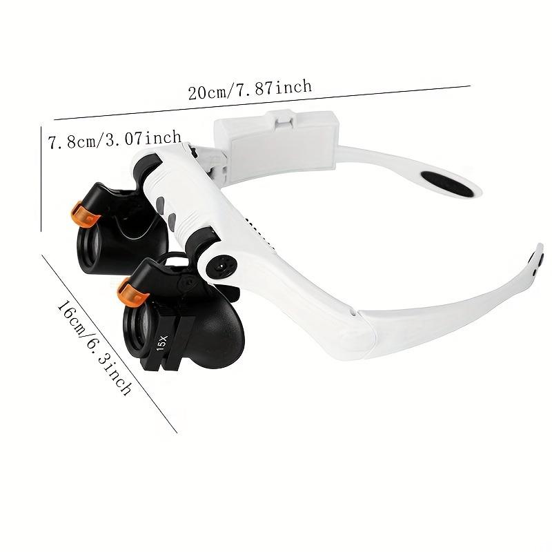 2-piece Head Mounted Magnifying Glass, Interchangeable Cooling and Heating Light, Detachable Lens, Used for Close Range Work