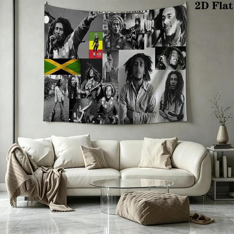 Bob Marley Poster Wall Tapestry Aesthetic Wall Hanging Printed Fabric Blanket Decorative Tapestries for Bedroom Living Room Home Decor
