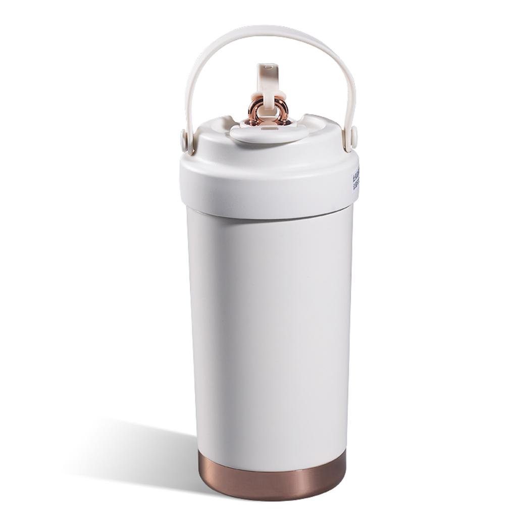 Ceramic Interior Thermal Cup for Women Large Capacity Double Layer Insulated Straw Water Bottle Leak Proof Drinkware