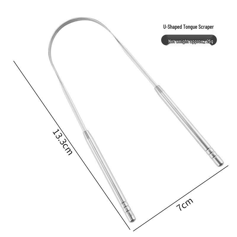 Stainless Steel Titanium Tongue Scraper - Oral Hygiene Tool for Tongue Cleaning