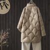 Medium and Long White Duck Down Jacket Women's Winter New Fashion Stand-up Collar Warm Jacket