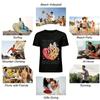 Cute Pizza Heart Graphic Casual Top For Valentine's Day Pure Cotton T-shirt