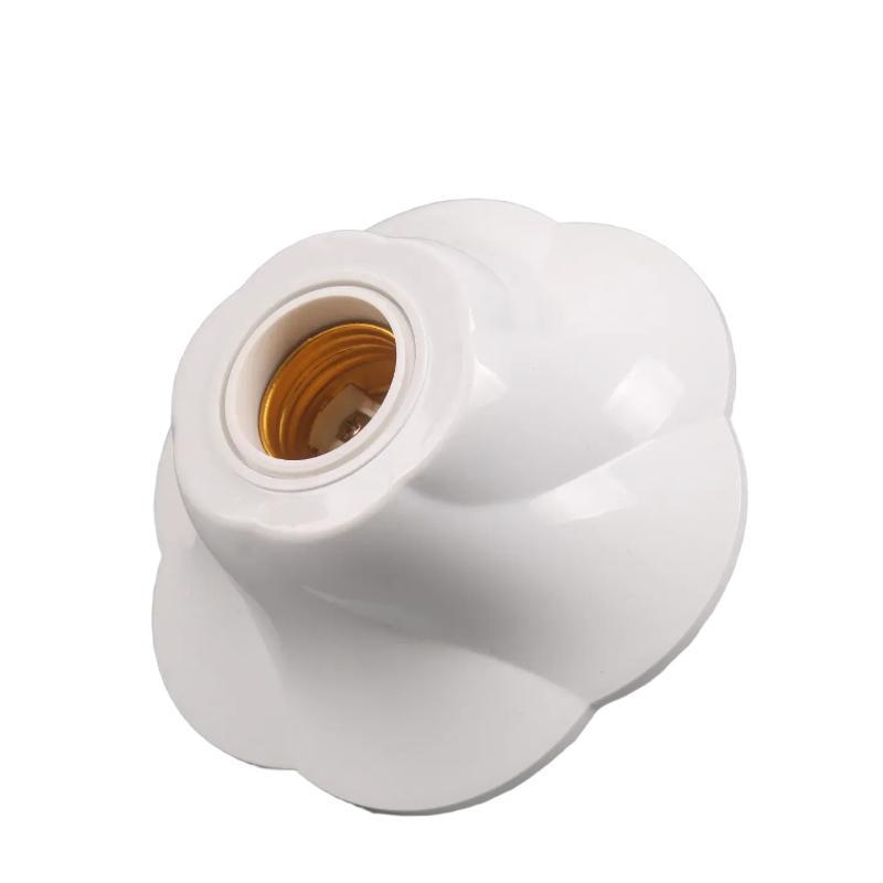 E27 White Minimalist Rose Shaped Pendant Lamp Holder Fixed Base Socket for Living Room Home Decor Gift Choice one size