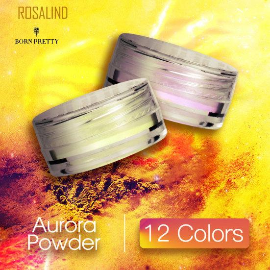 

ROSALIND 0.2g Aurora Ногти Украшения Зеркальный эффект Блеск для ногтей Порошок Пигмент DIY Красота Декор