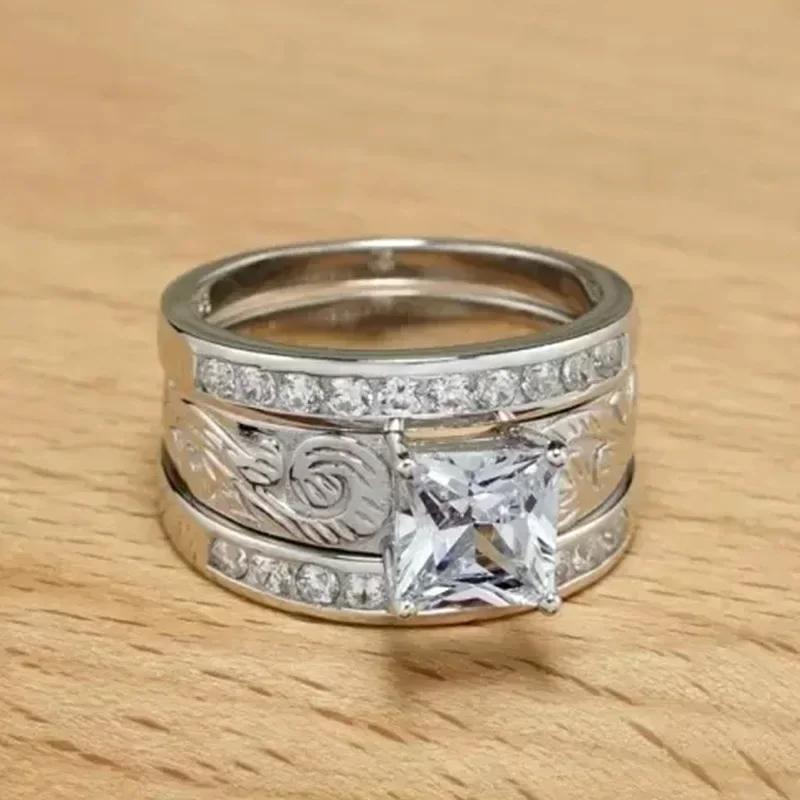 

Women s Cubic Zirconia Ring, Luxurious Zircon, Design, Exquisitely Carved Patterns, Pebbles, Sparkling, Party Fashion 10