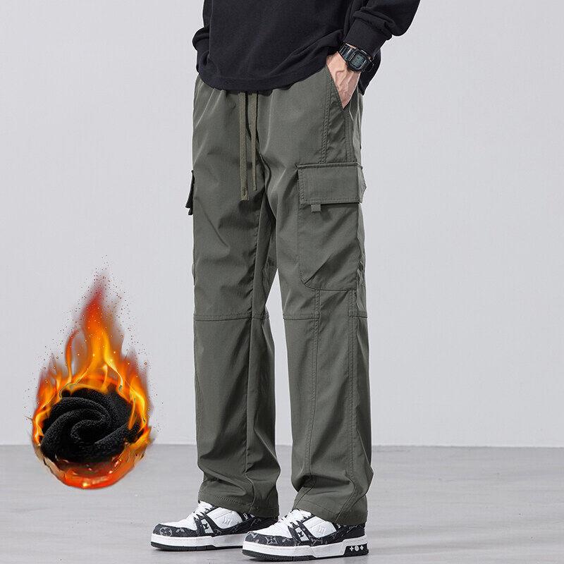 Men's Thermal American Shock Pants Winter Loose Straight Long Pants