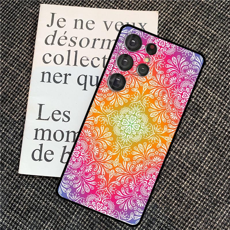 Trippy Tie Dye Floral Mandala Case For Samsung Galaxy S25 Ultra S21 S22 S23 S24 Ultra S9 S10 S20 Plus S25 FE Back Cover