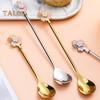 Stirring Spoon Flower Multifunctional Anti-scratch Beautiful Long Handle Dessert Snack Kid's Scoop Restaurant Supplies