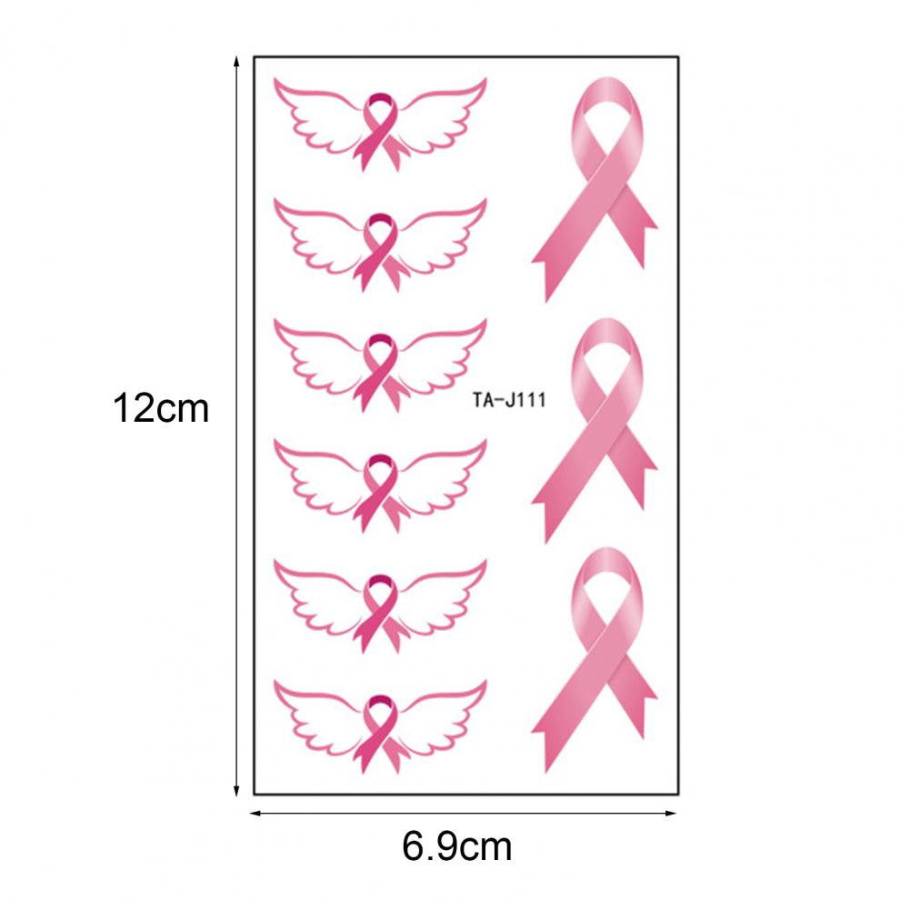 Adesivi Tatuaggio Nastro Rosa Adesivi Tatuaggio Fai da Te Donne Sensibilizzazione sul Cancro al Seno Tatuaggi Temporanei Arte Corporea Tatuaggi Impermeabili