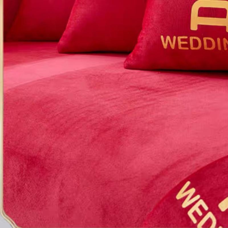 Wedding Red Sofa Cushion Wedding Red Anti Slip Cushion China-Chic New Year Celebration Anti Slip Sofa Cover