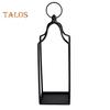 Farmhouse Candle Lantern Black Coated Metal Lantern Candle Holder Desktop Open Candle Lantern for Living Room Coffee Table Front Porch