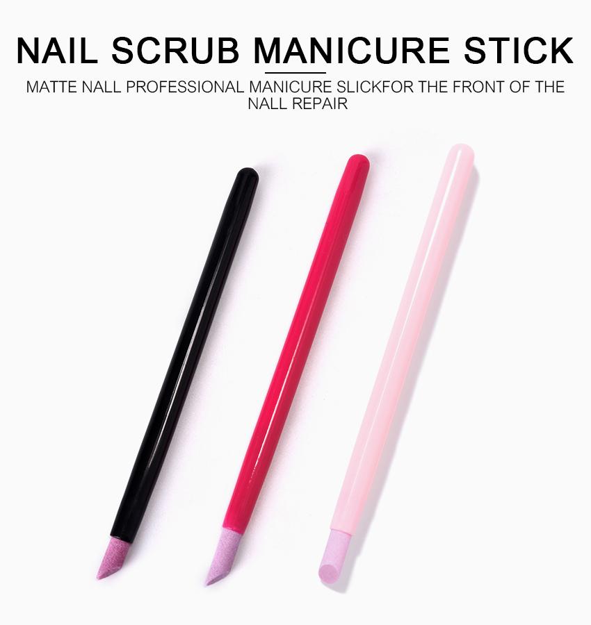 kads Nail Scrubs Manicure Stick Scrubs Stone Nail Cuticle Stick Spoon Cut Manicure Nail Pusher