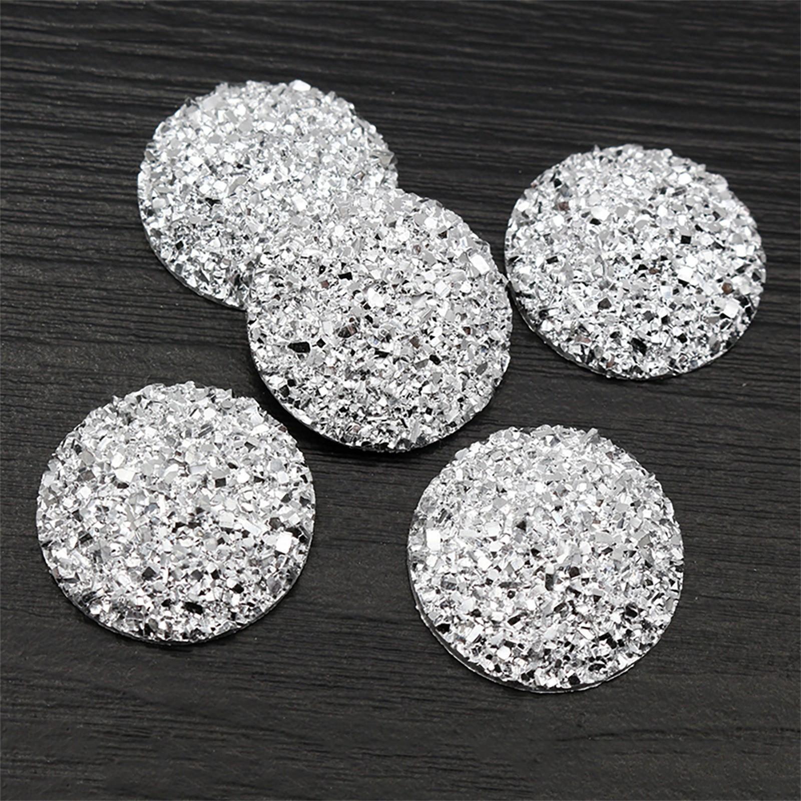 

Новые 20 шт. 20 мм блестящие смоляные круглые неровные поверхности плоские стразы украшения DIY свадебные аппликации пуговицы W43 One Size серебряный