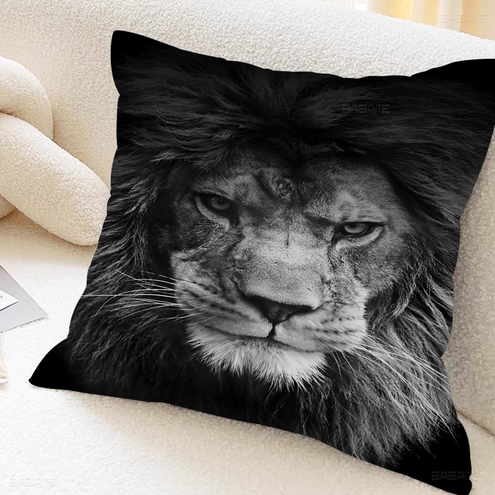 

Animal Lion Cushion Cover Car Throw Pillow Case For Sofa Car Christmas Gift 40x40cm 45x45cm 16x16Inch