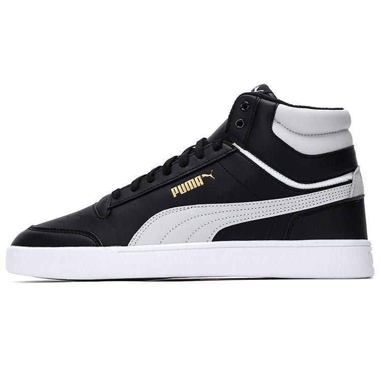 PUMA Shuffle Mid WTR Mid top Skateboard Shoes Unisex Black White 385551-02