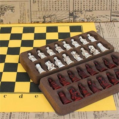 Antikes Schach-PVC-Brett Qing-Bauer Schachfigur Figur Lebensechte Schachfigur Kinder-/Eltern-Kind-Geschenk Brettspiel