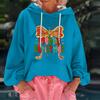 Women's Christmas Print Loose Casual Long Sleeve Hooded Sweatshirt